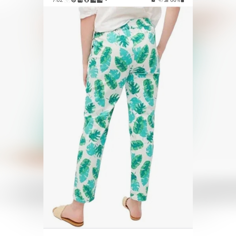 Jcrew Palm-Print Draw String Pant - image 4